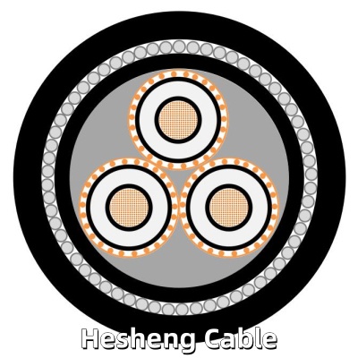 BS6622 3.6KV 3C Copper XLPE Insualtion LSZH sheath  Cable with copper wire shielded.jpg